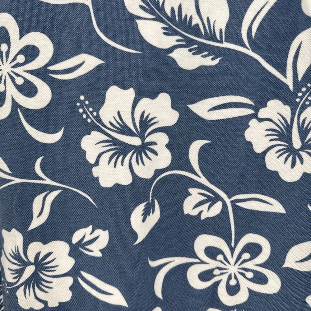 Crazy Shirts Size M VTG 100% Cotton Blue & White Floral Hawaiian Polo Shirt - Picture 4 of 13